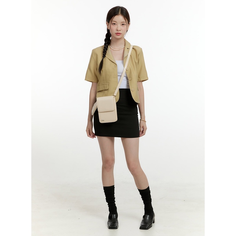 High Waist Basic Mini Skirt OL423