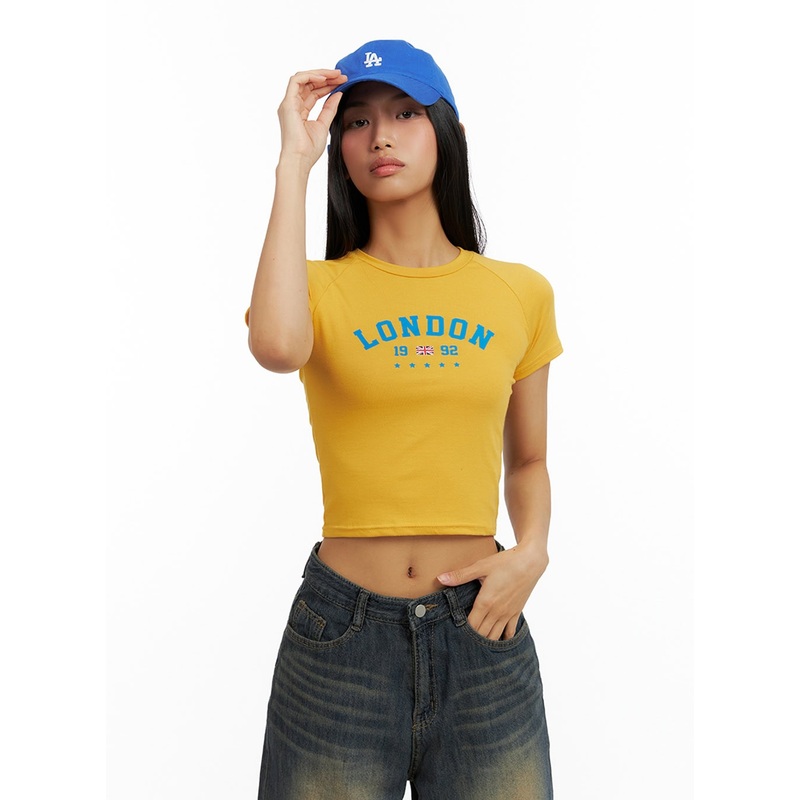 Lettering Sporty Crop Tee IL419