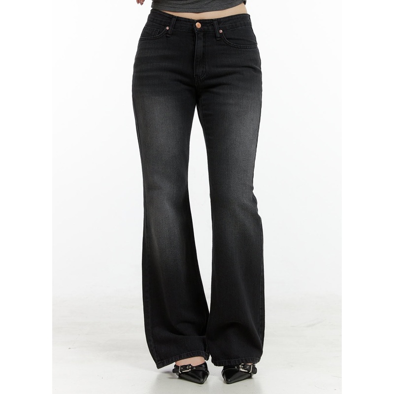 Loose Fit Bootcut Jeans CL422|Black|S|M|L