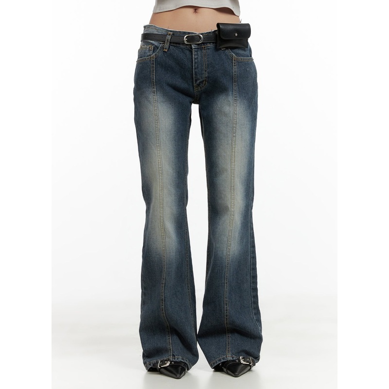 Low Rise Front Seam Bootcut Jeans CL417