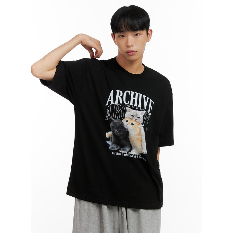 Men’s Graphic Round Neck Short Sleeve T-Shirt CL429