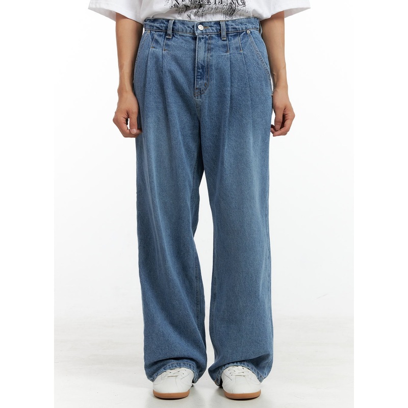 Men’s Pintuck Washed Wide Fit Jeans CL429