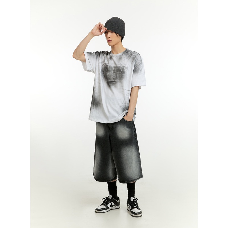 Men’s Washed Shorts IL418|Black|Blue|M/L