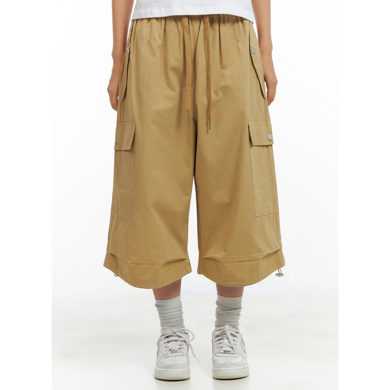 Midi Cargo Shorts CL418|Beige|Black|Light beige|Dark green|S/M