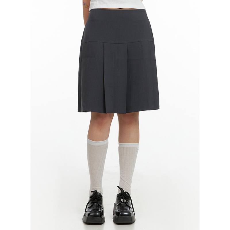 Minimal Pleated Midi Skirt CL415