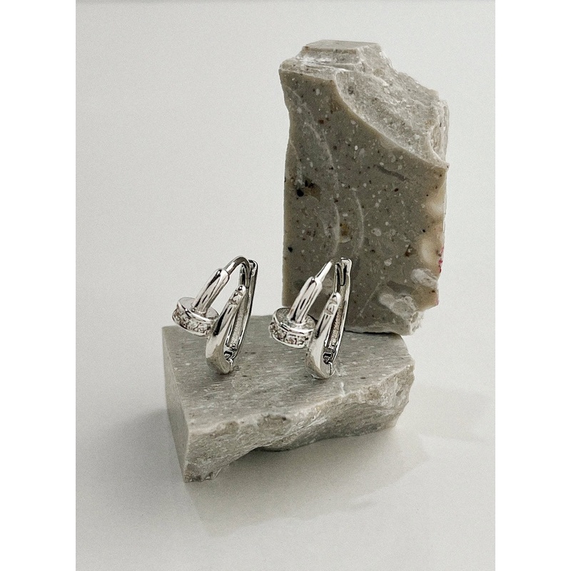Nasam Round Earrings IL415|Gray|One Size