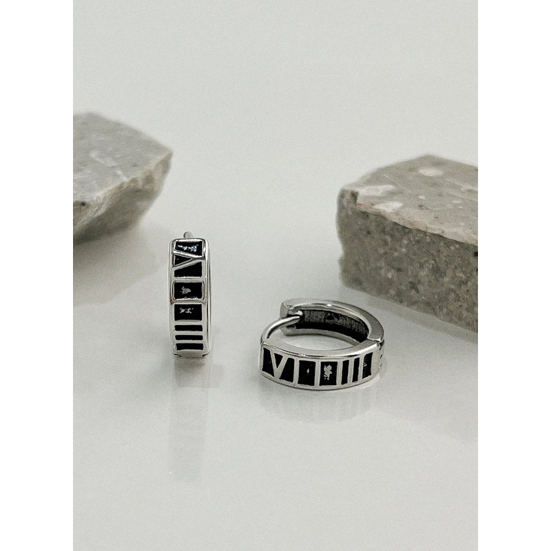 Rom Number Earrings IL415|Gray|One Size