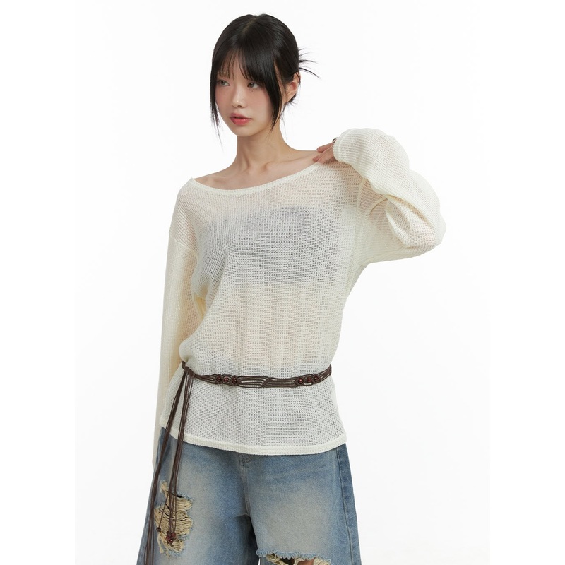 Sheer Bliss Off Shoulder Sweater CL412