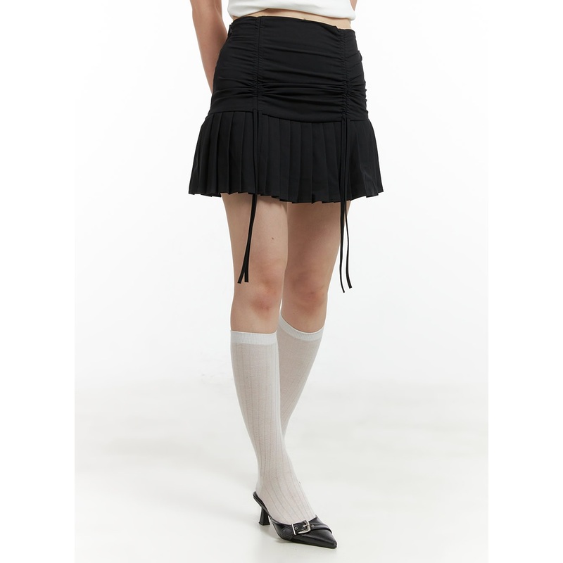 Shirred Pleated Mini Skirt CL422