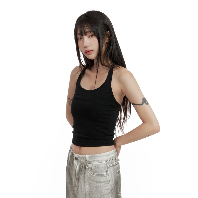 Solid Halter Neck Crop Top CL424