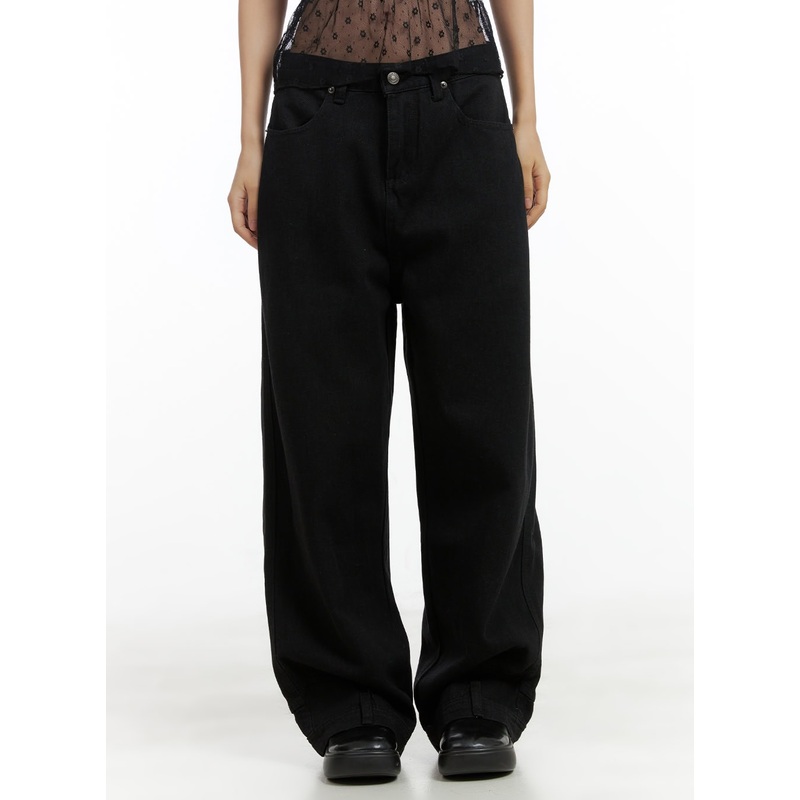Solid Loose Fit Baggy Jeans (UNISEX) CL418