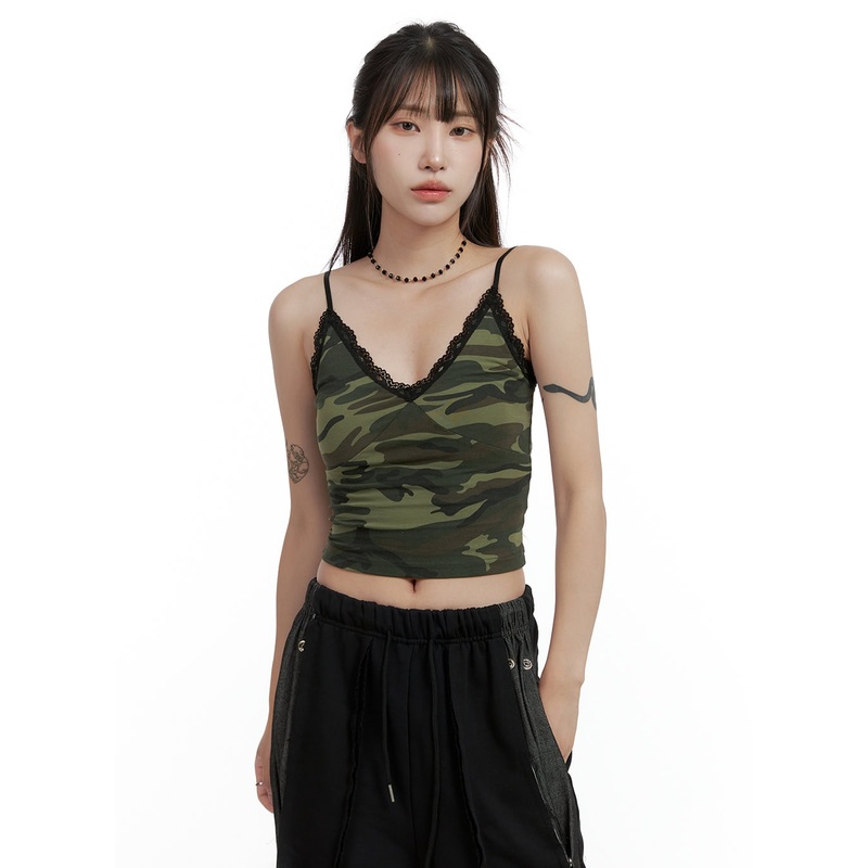 Sweetheart Lace Camo Cami Top CL424