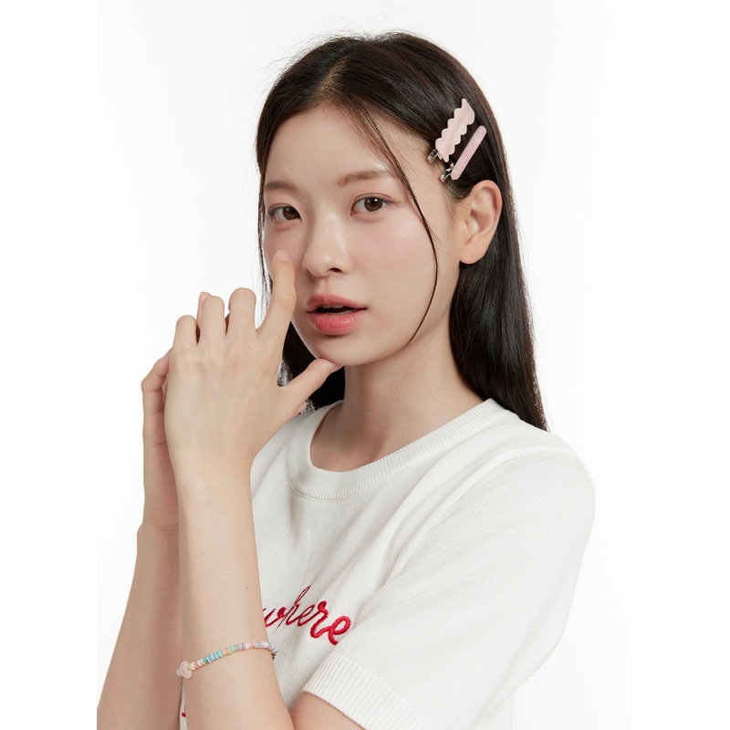 Wavy Hair Pin Set OL423|Pink|Brown|One Size