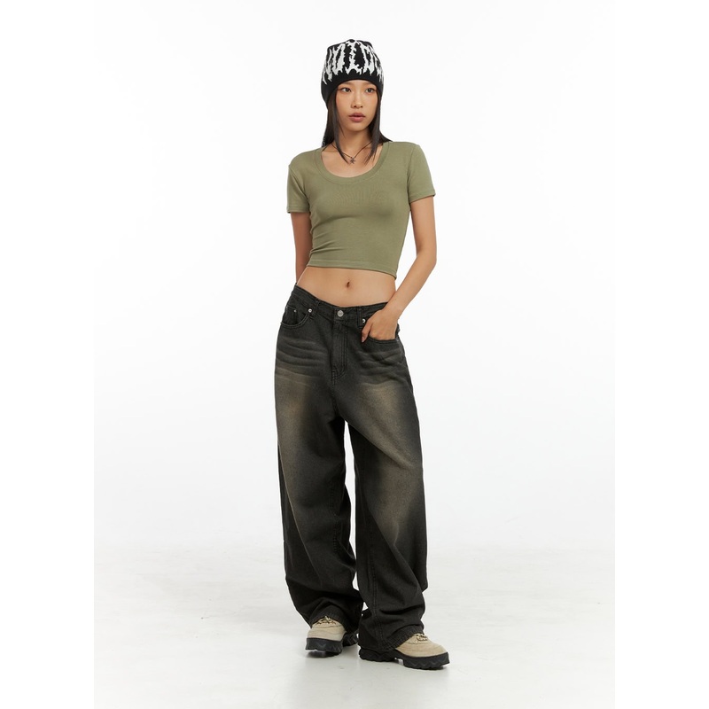Ada Relaxed Washed Baggy Jeans IG405