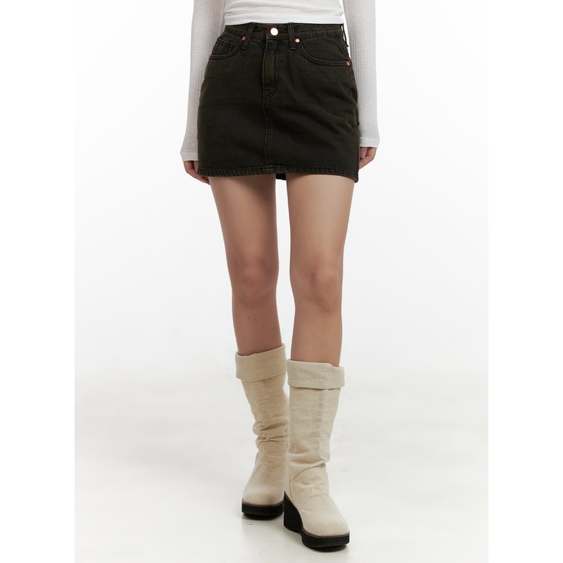 Dark Washed Denim Mini Skirt CL431