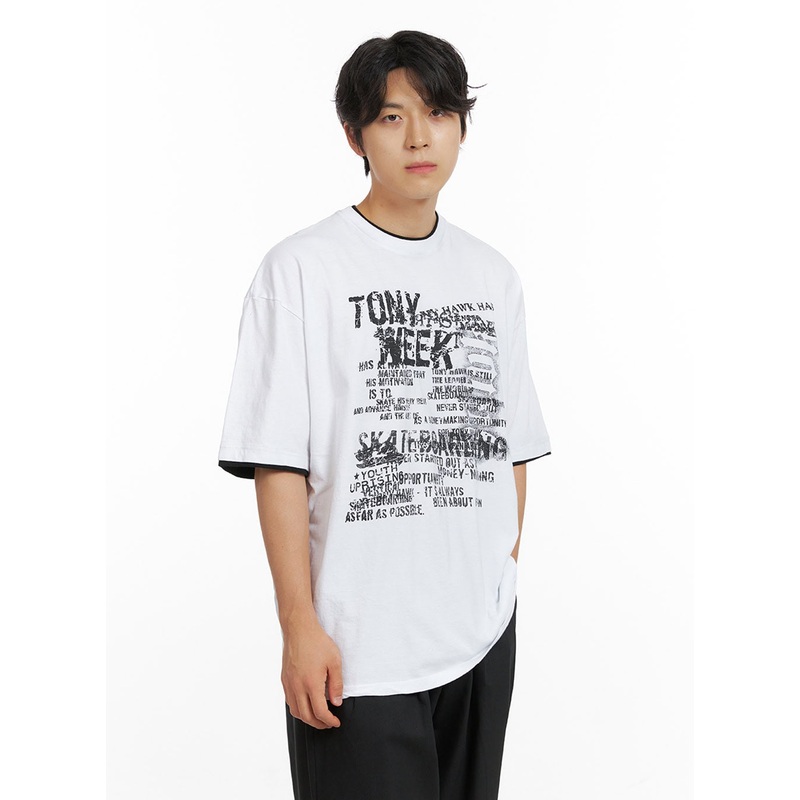 Men’s Double Layer Graphic T-Shirt IG409