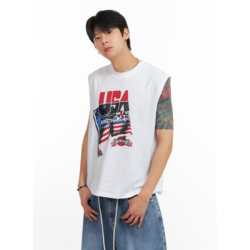 Men’s Graphic Oversize Tank Top IG402