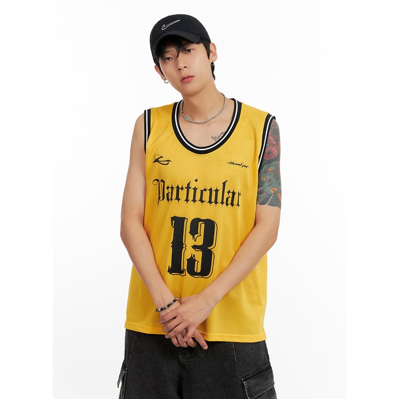 Men’s Lettering Loose Fit Sleeveless T-Shirt IG402