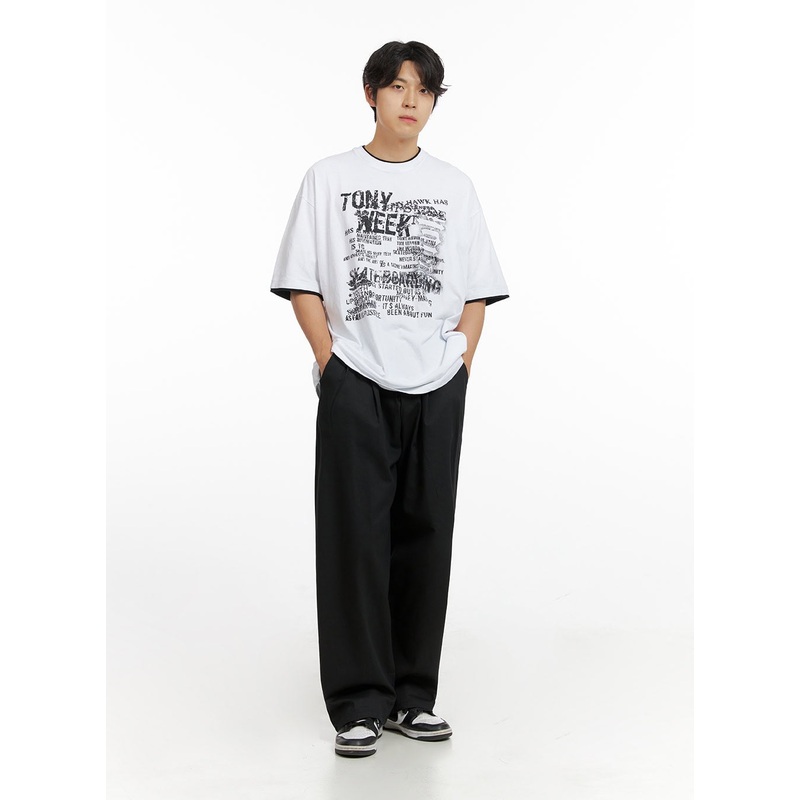 Men’s Wide Fit Pants IG409|Black|Beige|Dark green|M|L