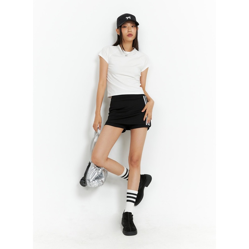 Raglan Crop Short Sleeve Tee IG405