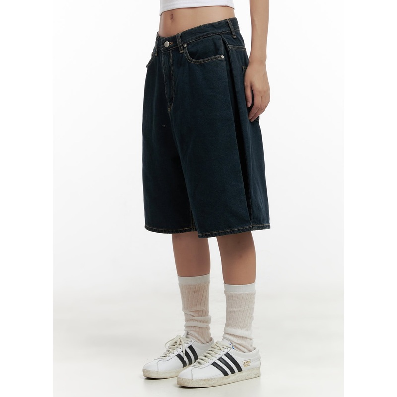 Side Folded Wide Leg Jorts CL431