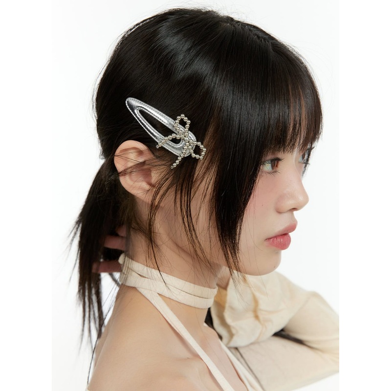 Silia Touch Hair Pin IG406|Gray|White|One Size