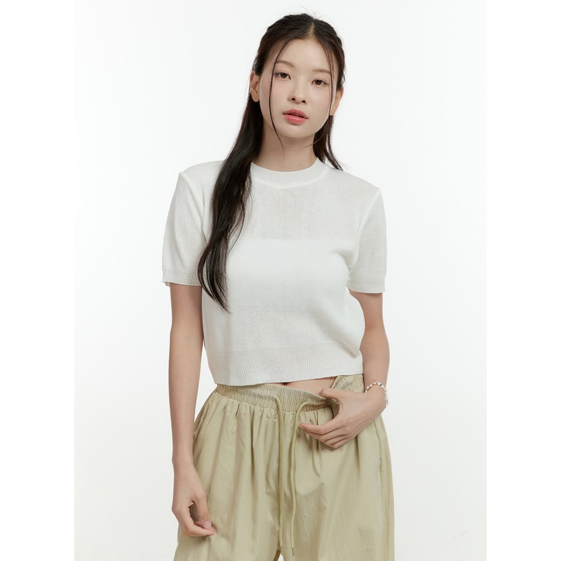 Simple Short Sleeve Crop Top OL430
