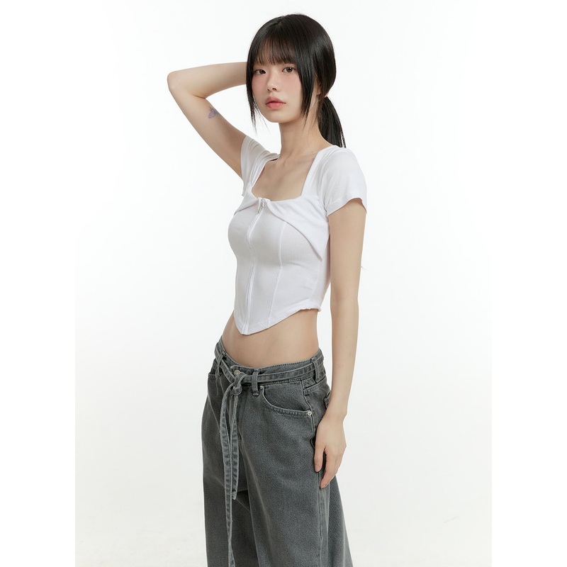 Square Neck Rayon Crop Top CG402