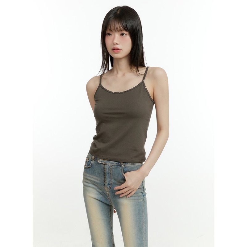 Stud Cami Top CG401|Dark gray|Black|White|S/M