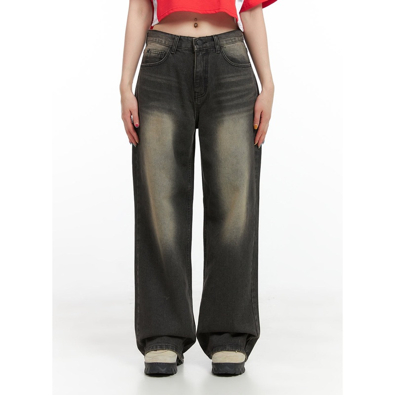 Val Vintage Washed Wide Leg Jeans CG408
