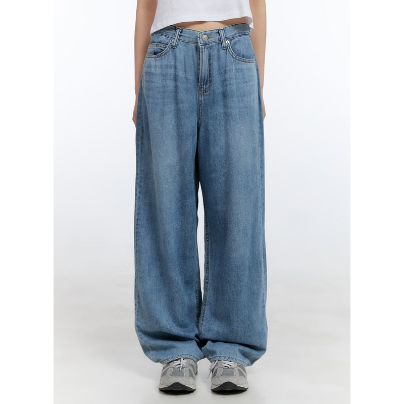 Bess Washed Denim Baggy Jeans CG413