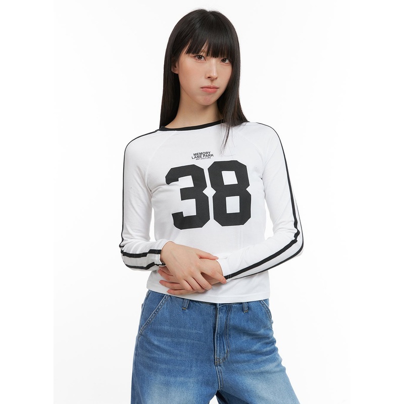 Blokecore Cotton Lettering Raglan Crop Top CG420