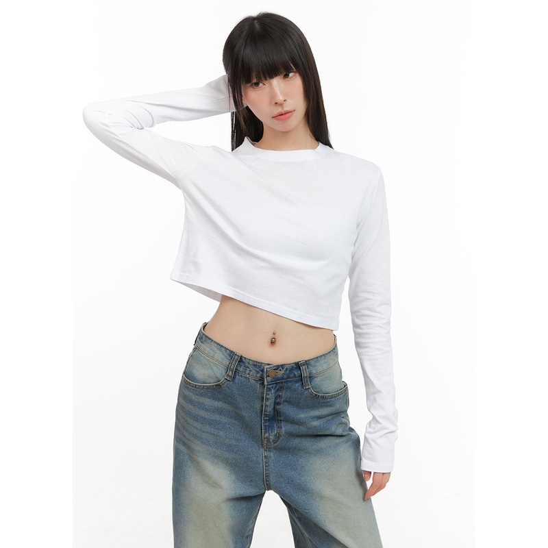 Cotton Long Sleeve CG420|White|Gray|Brown|Black|Dark gray|S/M