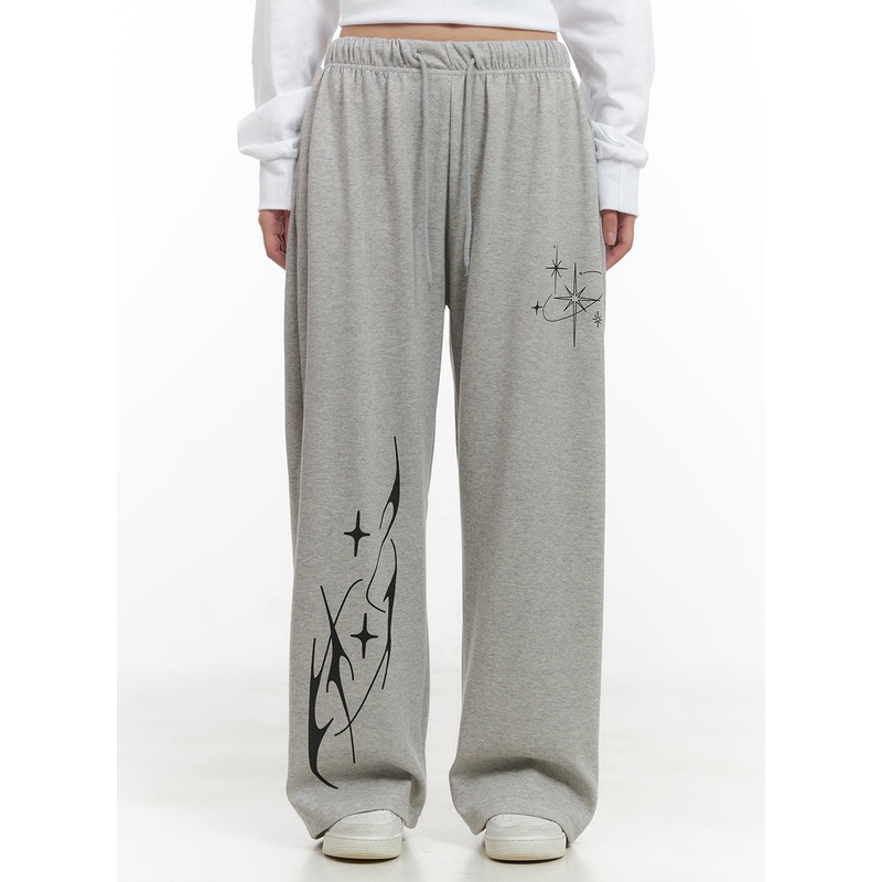 Cozy Banded Graphic Sweatpants CG423