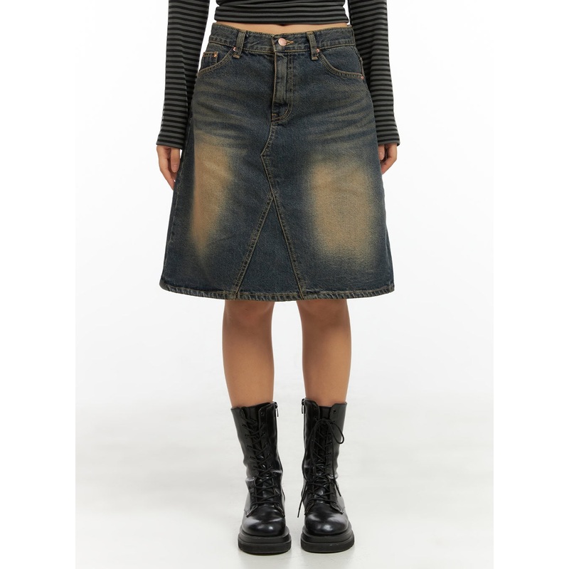 Denim Dream Midi Skirt CG423|Dark blue|S|M|L