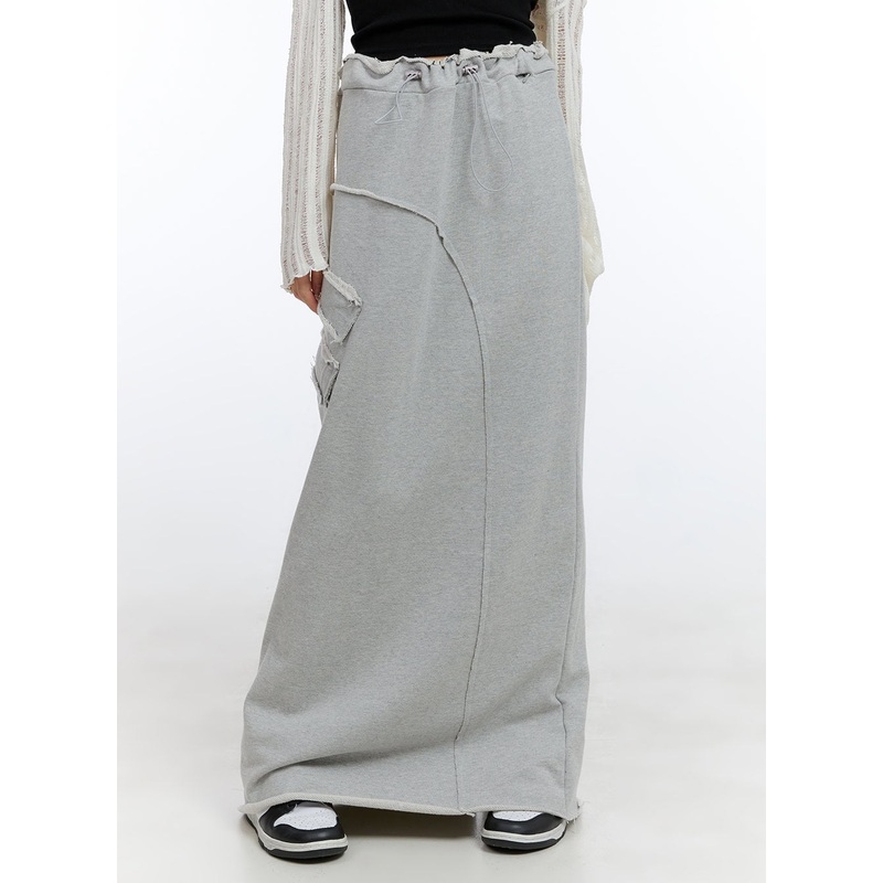 Distressed Sweat Maxi Skirt CG413