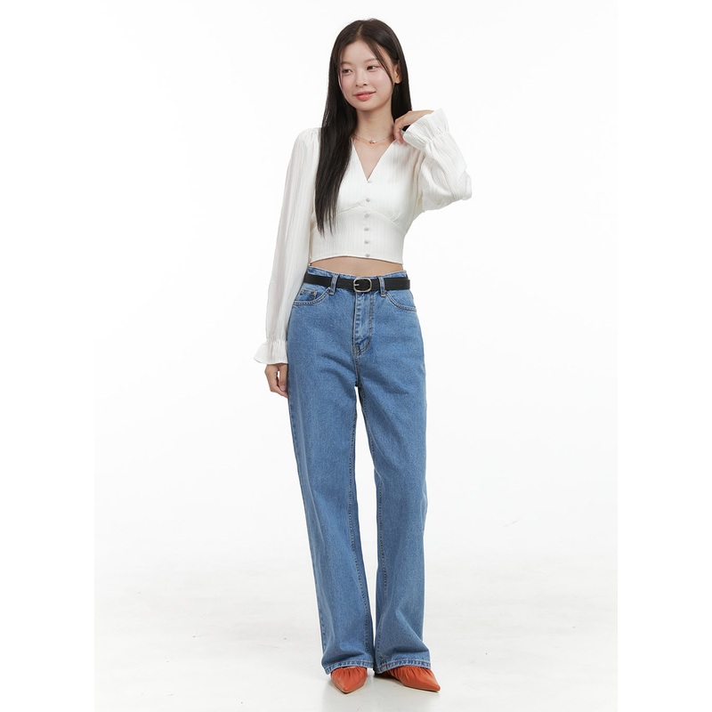 Kiara Washed Straight Leg Jeans OG416