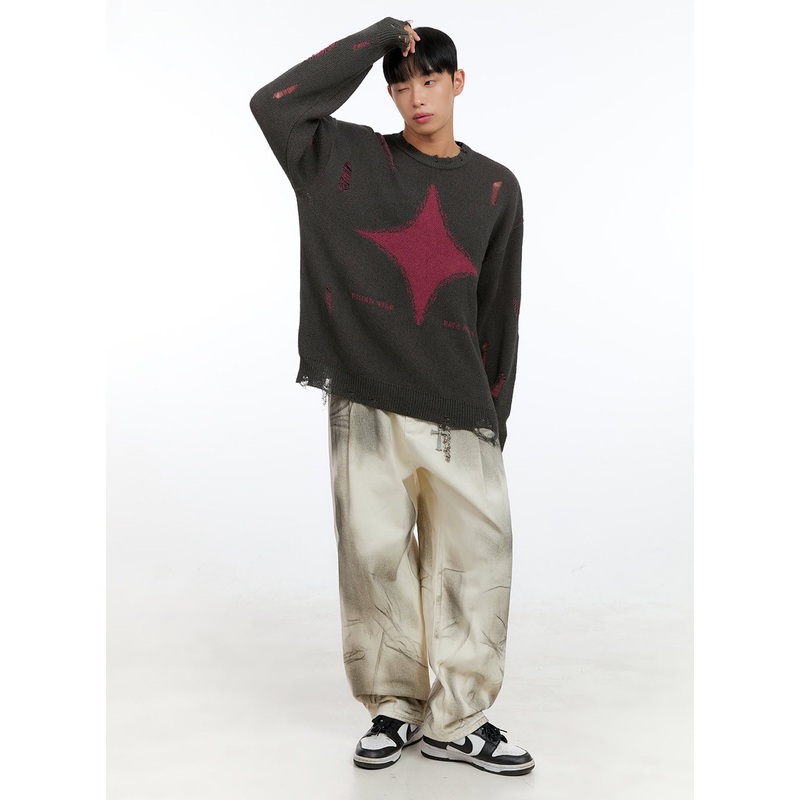 Men’s Acubi Pintuck Washed Baggy Pants IG421