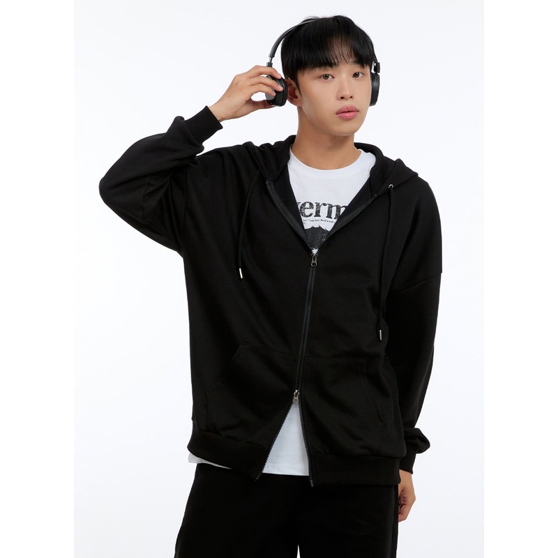 Men’s Basic Two-Way Zip-Up Hoodie IG422
