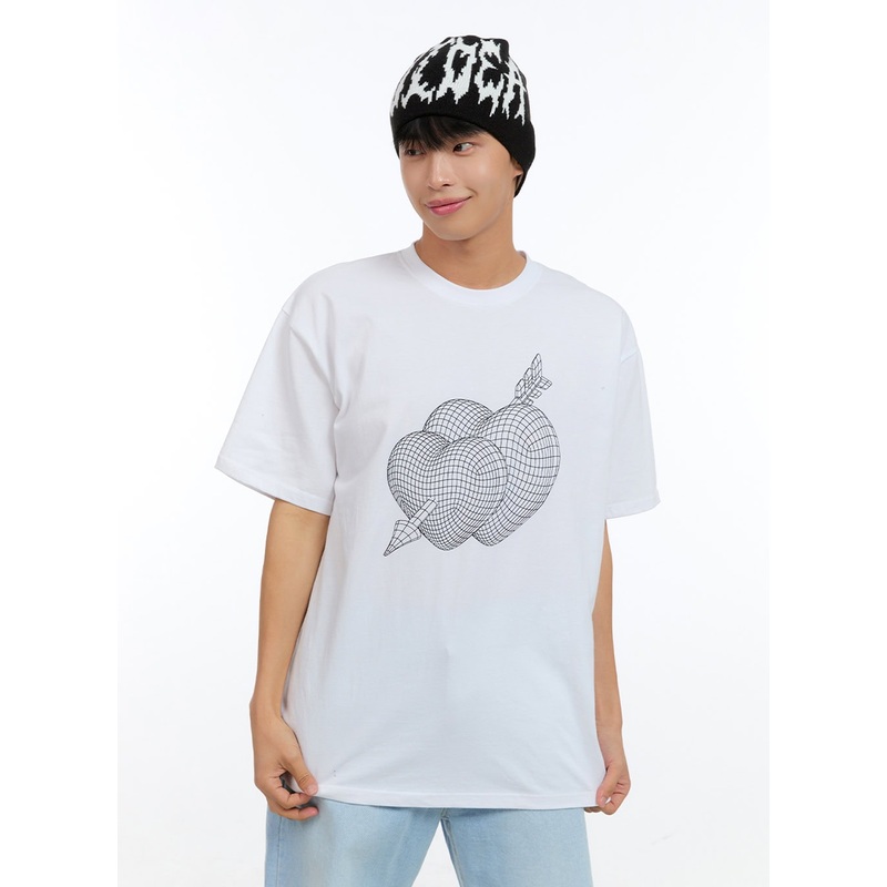 Men’s Cotton Graphic Round-Neck T-Shirt IG416
