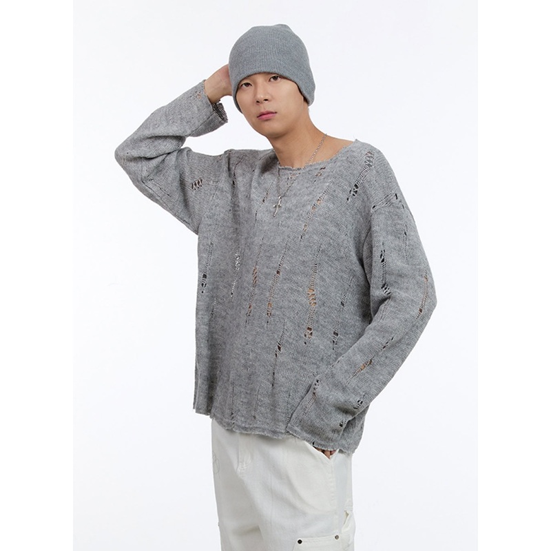 Men’s Destroyed Oversize Sweater IG428