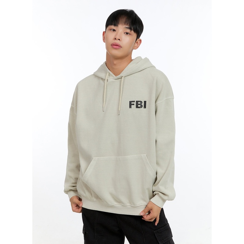 Men’s Graphic Simple Lettering Hoodie (Beige) IG416