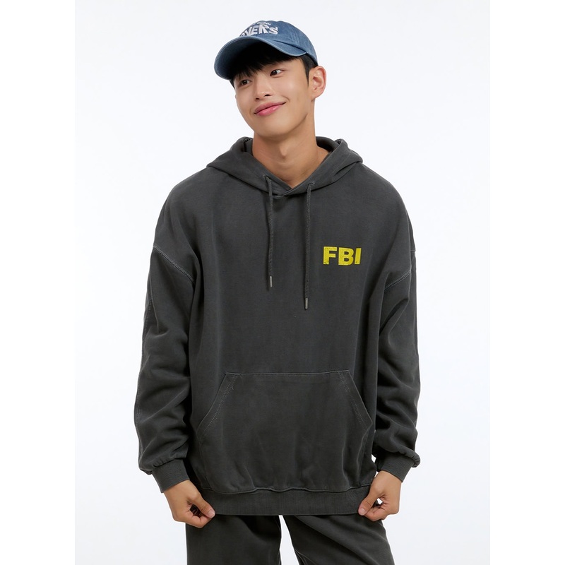 Men’s Graphic Simple Lettering Hoodie (Black) IG422
