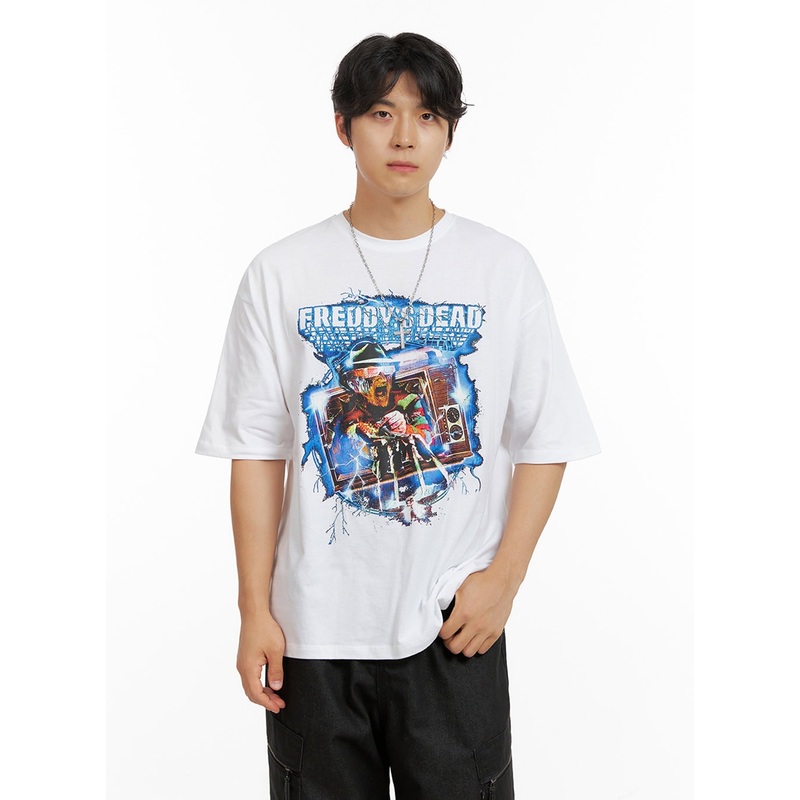 Men’s Graphic T-Shirt IG409|White|Black|M/L