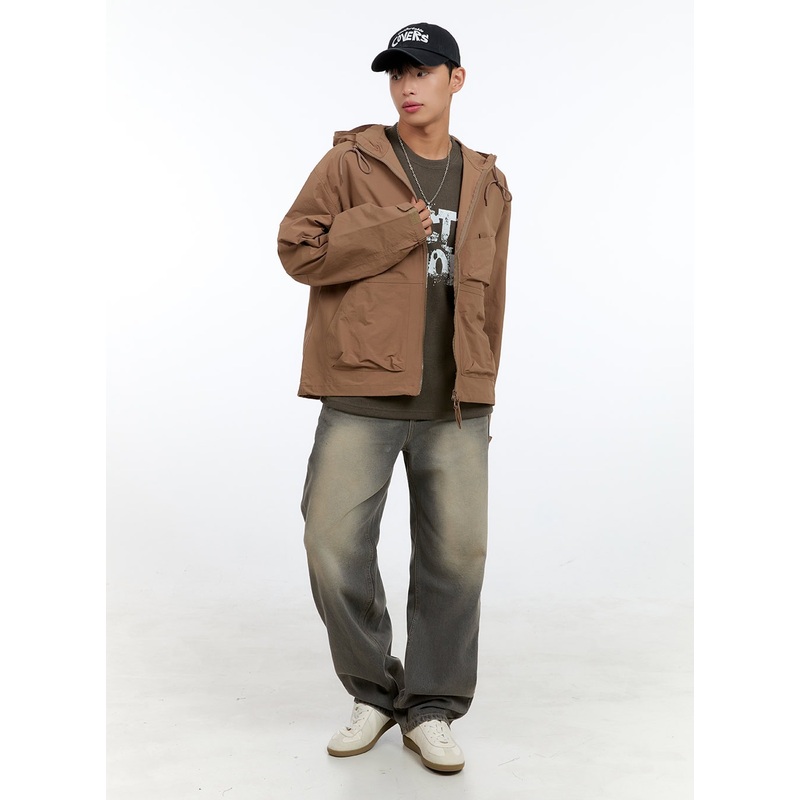 Men’s James Vintage Washed Wide Leg Jeans IG422