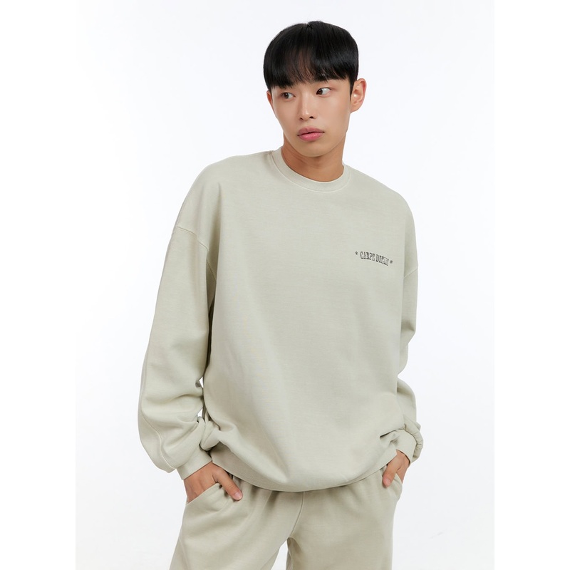 Men’s Lettering Crew Neck Sweatshirt IG422