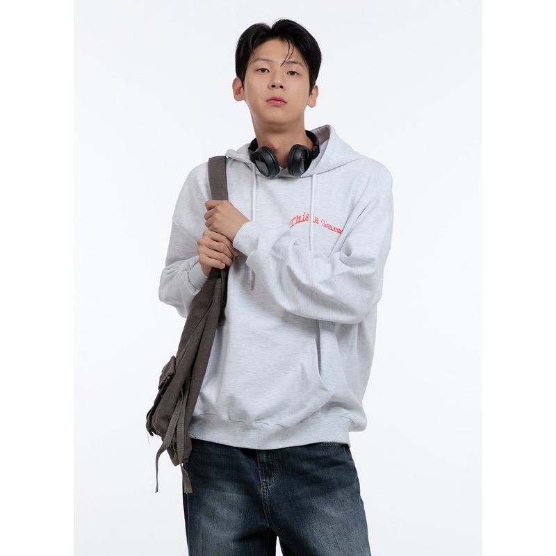 Men’s Lettering Oversize Hoodie (White) IG428