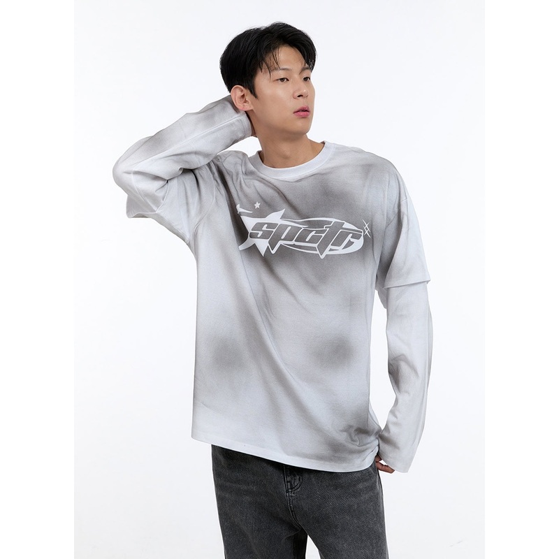 Men’s Oversize Layered Tee and Long Sleeve IG427