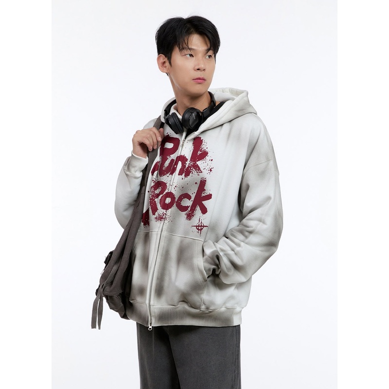 Men’s Oversized Punk Rock Hoodie Jacket IG427