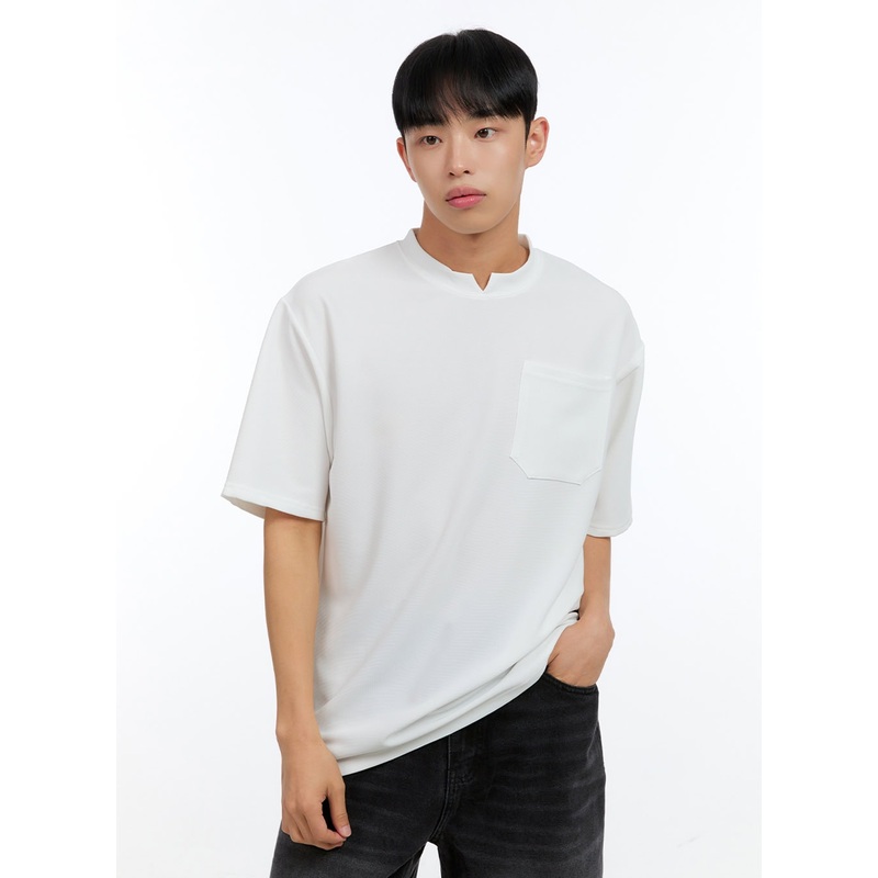 Men’s Pocketed Round Neck Short Sleeve Tee IG422